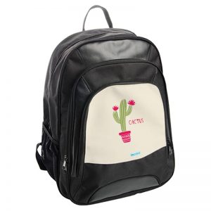 حقيبة ظهر جلدية بتصميم صبار رسم