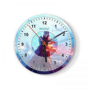 ساعة حائط دائرية بتصميم الفتاة المحاربة باتلفيلد 1