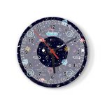 ساعة حائط دائرية بتصميم الفضاء والمجرة