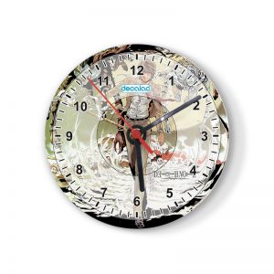 ساعة حائط دائرية بتصميم ديث نوت عالم الشياطين