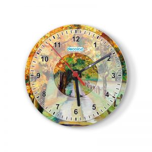 ساعة حائط دائرية بتصميم رسم الطبيعه
