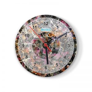 ساعة حائط دائرية بتصميم فن تجريدي