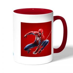 كوب قهوة بمقبض احمر بتصميم الرجل العنكبوت مارفل
