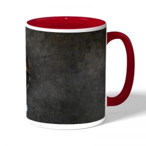 كوب قهوة بمقبض احمر بتصميم شعار ذا ويتشر