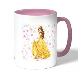 كوب قهوة بمقبض وردي بتصميم  الأميرة بيلا