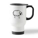 كوب قهوة للسيارة لون ابيض بتصميم خروف