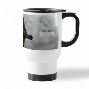 كوب قهوة للسيارة لون ابيض بتصميم كول أوف ديوتي مودرن وورفير