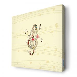 لوحة جدارية قماش كانفس باطار خشبي داخلي بتصميم نغمة موسيقية جميلة