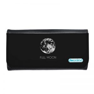 محفظة جلد  بتصميم اكتمال القمر