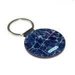 ميدالية مفاتيح دائرية بتصميم أزرق وأبيض