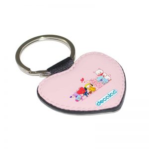 ميدالية مفاتيح شكل قلب بتصميم شخصيات BT21 المحبوبة