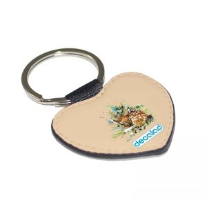 ميدالية مفاتيح شكل قلب بتصميم غزال صغير