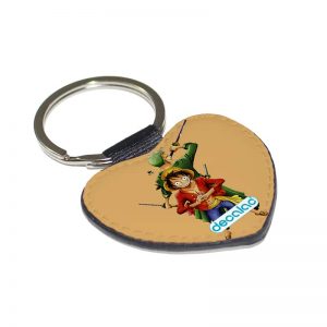 ميدالية مفاتيح شكل قلب بتصميم لوفي و زورو ون بيس